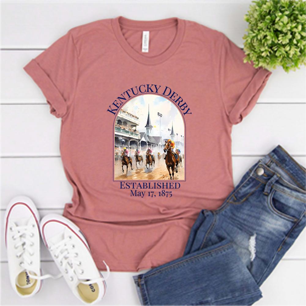 Kentucky Derby Race TShirt Horse Graphic Shirt Kentucky Derby Watercolor Tshirt Derby Party Tee Horse Race Top Horse Lover Gift
