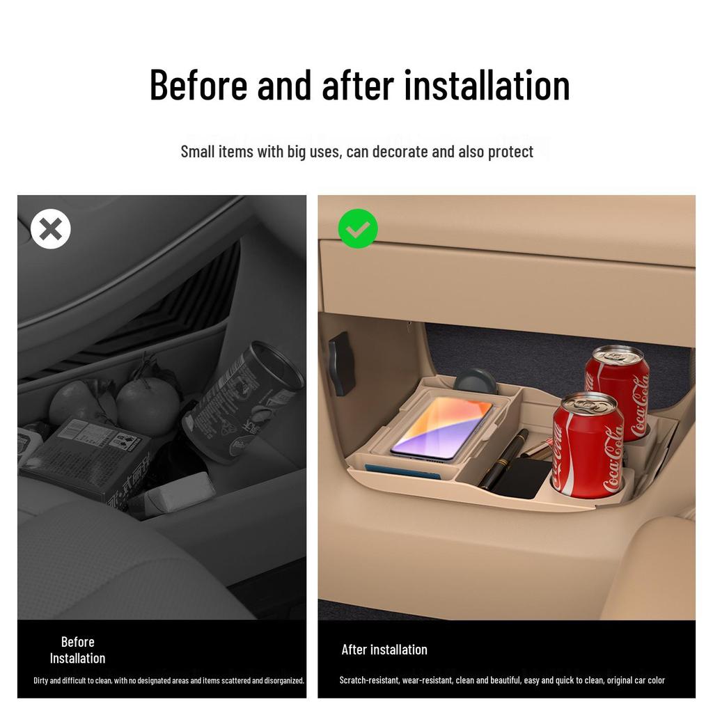 Fits 25 Chery Fengyun T11 models; this center console storage box provides a lower-level compartment for interior accessories modification.
