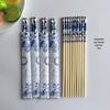 Bayipin Premium Disposable Bamboo Chopsticks - Blue & White Porcelain Design