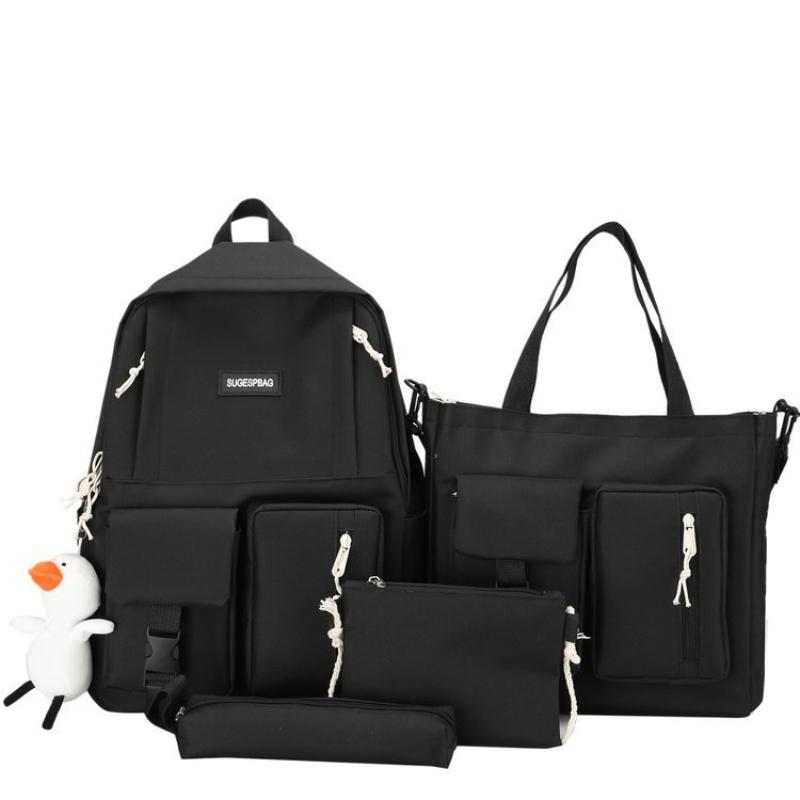 4pcs Oxford Cloth Backpack for Elementary School Students with Multiple Pockets LargeCapacity Backpack for Girls Casual Travel Four Piece Backpack Set