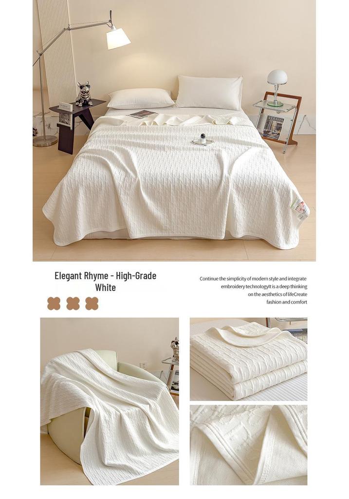 Class A Pure Cotton Three-Layer Gauze Blanket: Summer Cool, All-Season Jacquard Nap & Air Conditioning Quilt