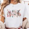 Ballettschuhe Baumwoll-T-Shirt Merry Dancemas T-Shirt Tanzendes Weihnachts-T-Shirt Ballerina Weihnachtsgeschenk Damenkleidung Y2k Top