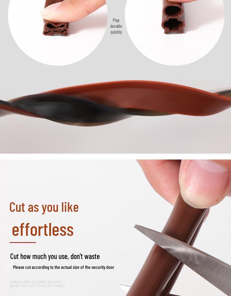 Diebstahlsichere selbstklebende Silikon-Dichtungsleiste für Tür und Fenster zum Abdichten gegen Wind und zur Isolierung