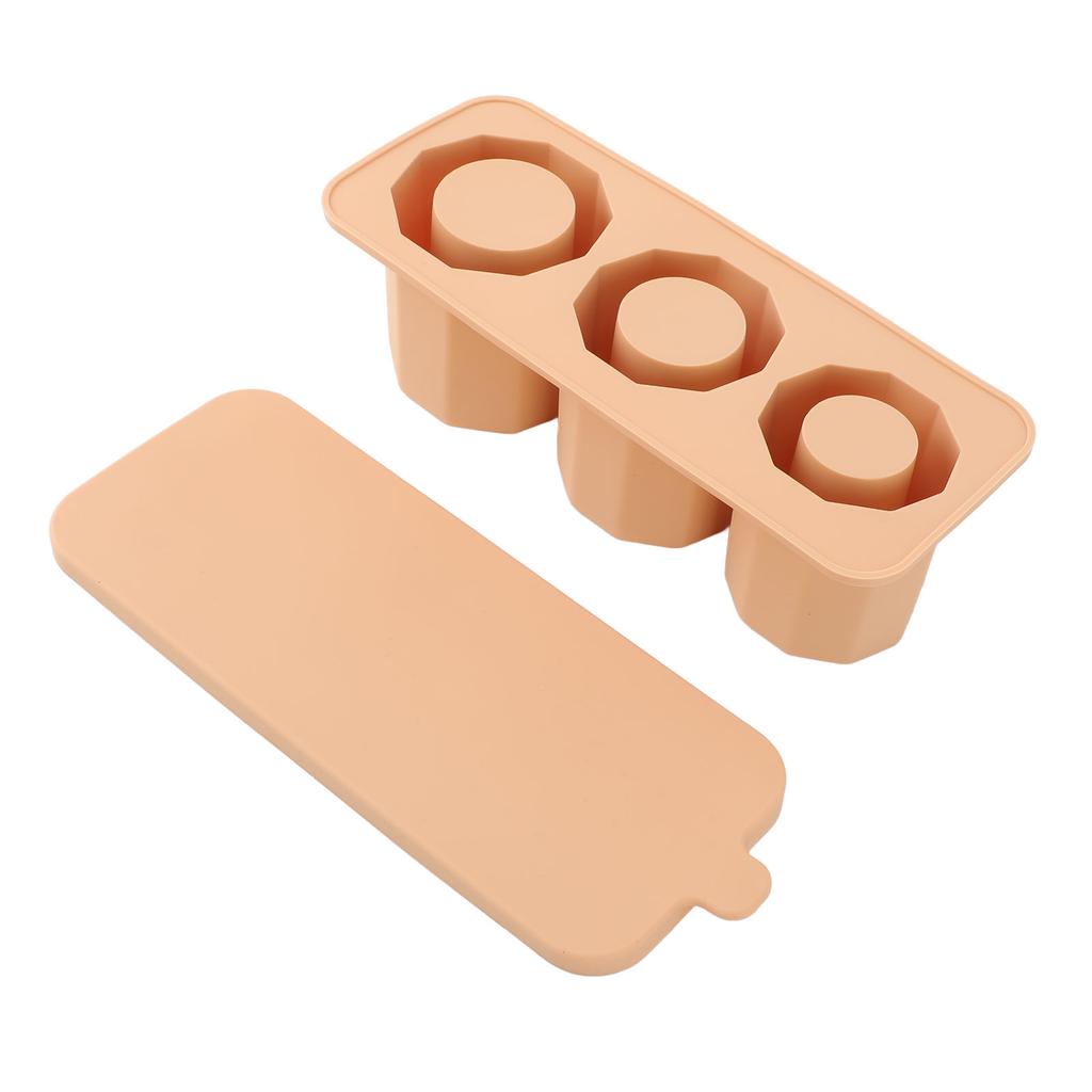 Ice Mold sy Fill Silicone 3 Cavity Hollow Cylinder Ice   for Whiskey Cold Drink