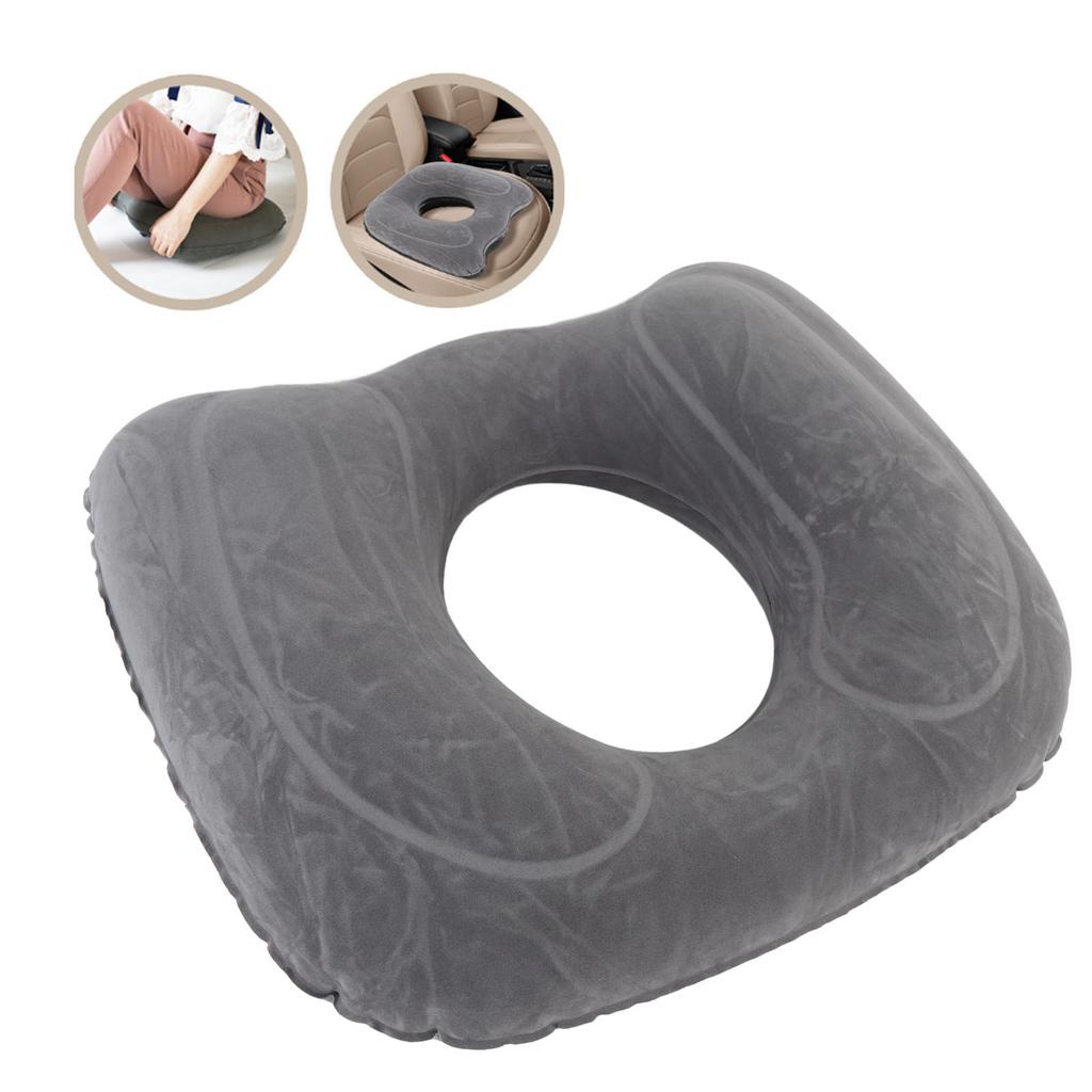 Aufblasbares Sitzkissen PVC Plüsch Tragbares Stuhlkissen für Rollstühle Betten Sofas