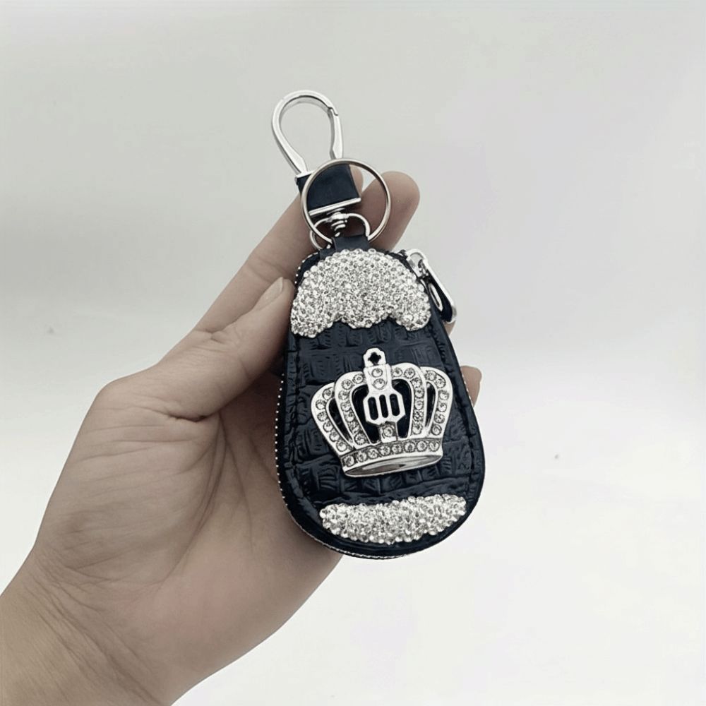 Metal Hook Car Key Case Crystal Rhinestone Keychain Accessories  Key Storage Solution