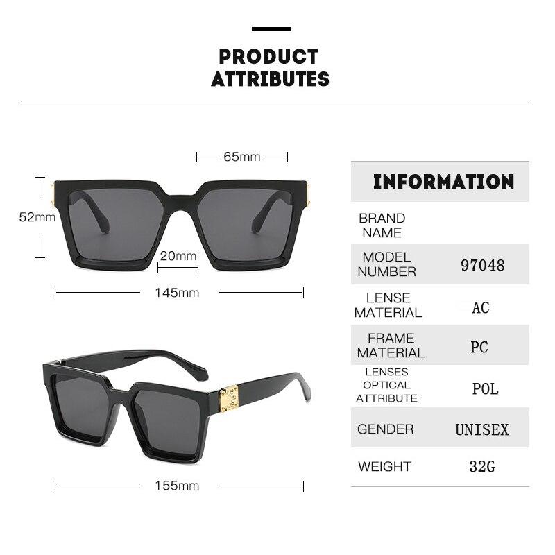 Square Sunglasses Men Luxury Designer Men Eyeglasses Luxury Retro High Quality UV400 Gafas De Sol Hombre