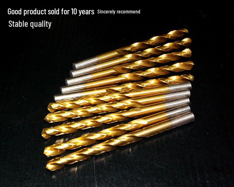 3.1-6mm Titanium-Plated Stainless Steel Twist Drill Bit with Straight Shank