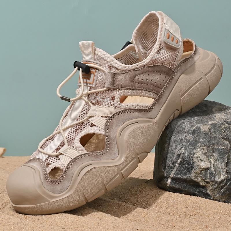 Handgenähte Sommersandalen für Herren, atmungsaktive Outdoor-Freizeitschuhe für Herren, Strandsandalen