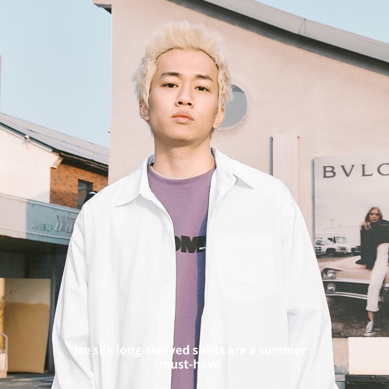 JEEP SPIRIT Herren Langarm Casual Hemd aus Eis Seide