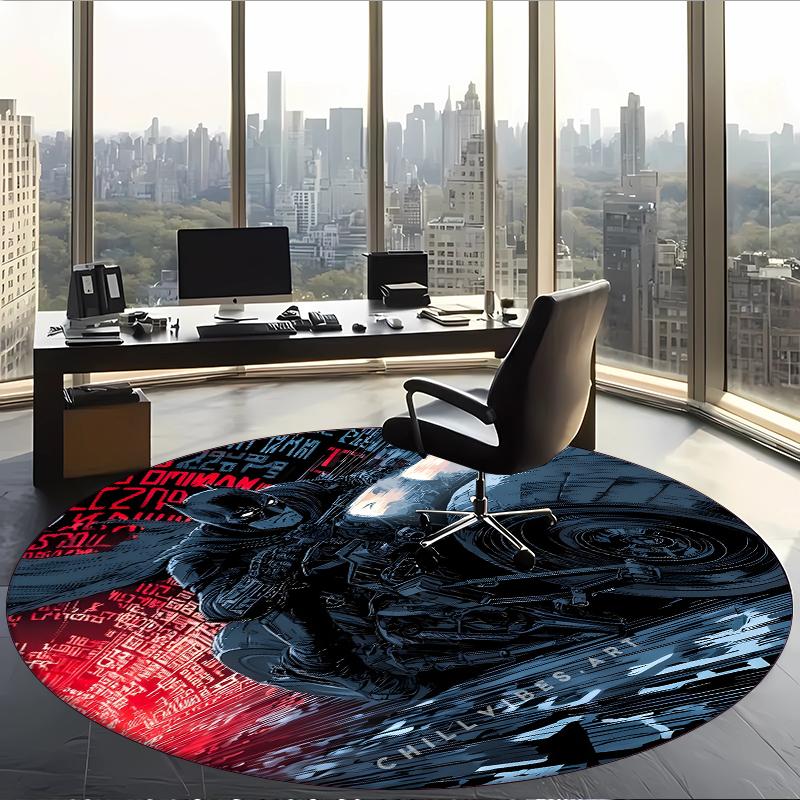 Batman (5) Runder Büroteppich Dekorativer Bodenteppich für Büro Schlafzimmer Wohnzimmer und Wohnbereich