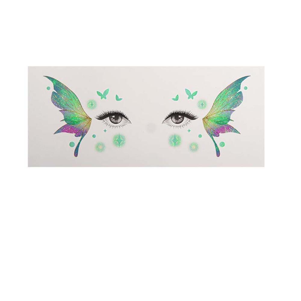 Star Heart Glitter Butterfly Face Tattoo Realistic Face Temporary Tattoo Dance Performances