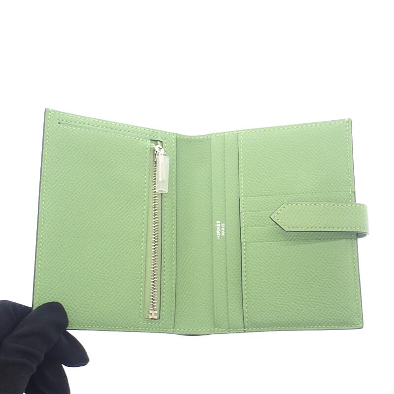 HERMES   Bifold Wallet green Epsom Women