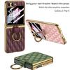 For Samsung Galaxy Z Flip 6 5 Case Diamond Leather Ring Holder Back Screen Protector Plating Edge Cover for Galaxy Z Flip6 Case