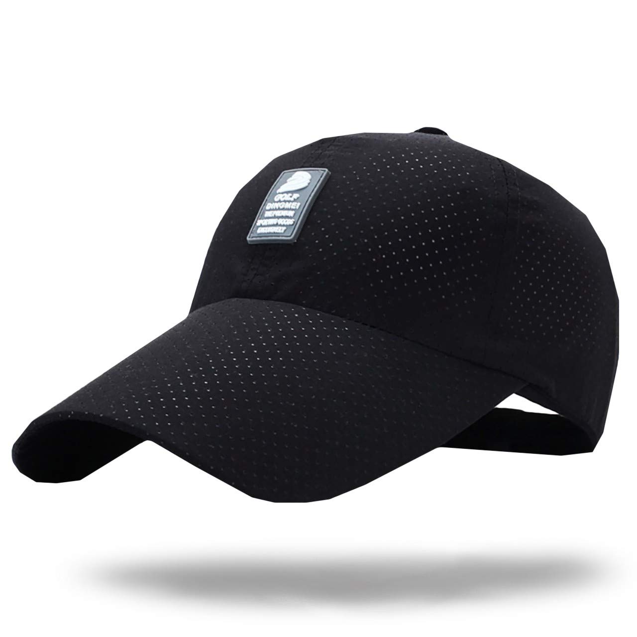 

WHITE FANG Hat Mesh Cap Wide Brim Logo Golf Running Men Women CA207 (01 Black)