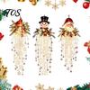 Christmas Gift for Friends Crystal Waterfall Lights, LED Warm White Snowman Pendant Decorative Pine Branch Pendants Light with Snowflake Droplets,