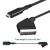 SCART to  Cable Adapter Portable 720P / 1080P Video Audio Converter Cord 3.28ft Length