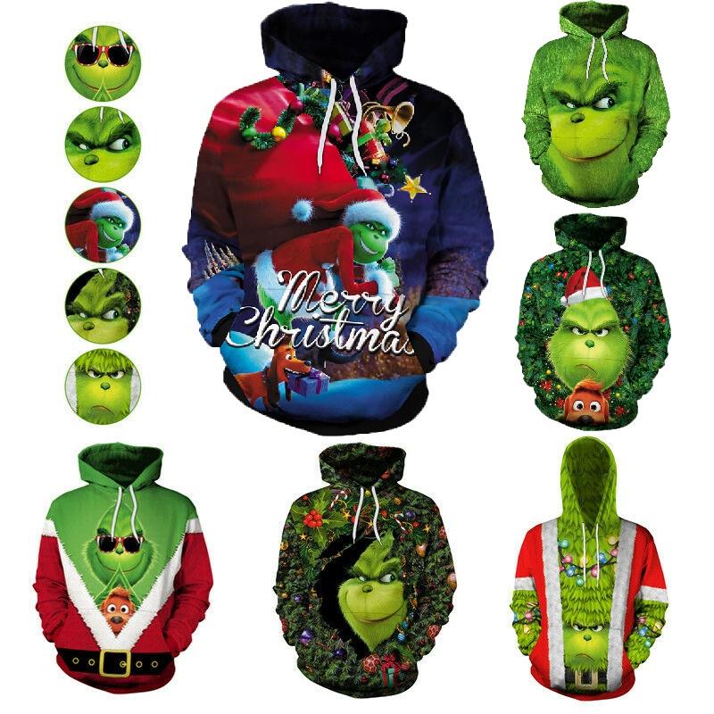 Men New The Hoodies 3d Printed Pullover Sweatshirt Christmas Cosplay Coat