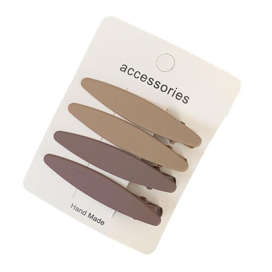 

4Pcs Hairpins Matte Texture Wavy Rectangular Design Hair Clips with Tight Teeth Strong Hold Hair Pins Daily Use Hair Accessories F
