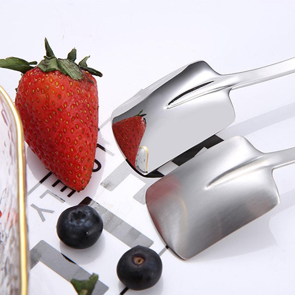Dessert Spoon Spade Head Design Stainless Steel Ice Cream Fruit Dessert
