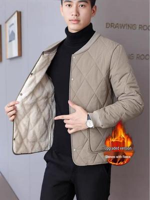 Jaqueta de Algodão Masculina: Forrado com Veludo, Grosso, à Prova de Frio, Estilo Curto, Calor Casual para Estudantes