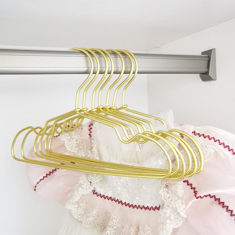Luxury Gold Aluminum Baby Clothes Hanger - Small, Lightweight, Metal Rack for Children's Clothes