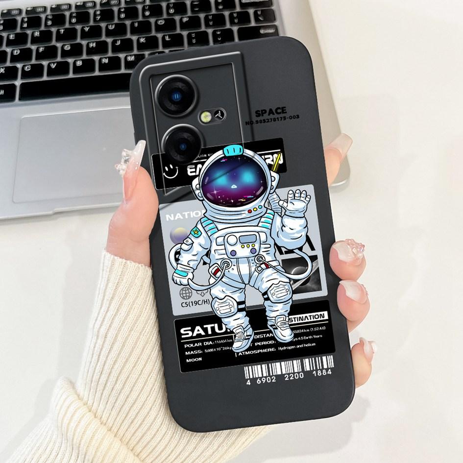 For Tecno Pova Neo Case LE6 LE6h Shockproof Cover Lovely Astronaut Liquid Silicone Bumper For Tecno Pova Neo 3 LH6n PovaNeo Etui