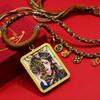 Classic Gold Tone Thangka Necklace: Multicolored Tibetan Zhakilamu, Female Wealth, Dazzling Colors, Semi-Handmade.