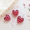TX76 20mmx19mm 2pcs Cute Glass Petite Heart Beads DIY Straight Hole Exquisite Making Heart Love Red Handmade Bracelet Material