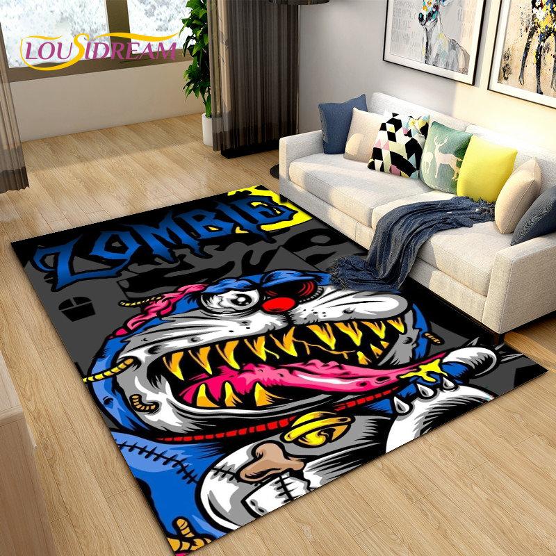Doraemon Japanese Anime Cartoon Area Rug,Carpet Rug for Living Room Bedroom Sofa Doormat Decoration, Kid Play Non-slip Floor Mat