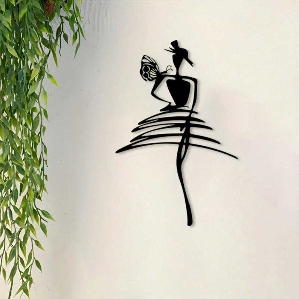 Metal Wall Art Female Silhouette Modern Home Decor Rustproof Iron