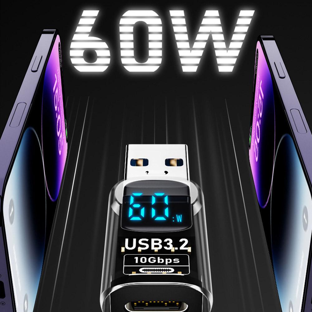 100W USB C-adapter Typ C till Typ-C Adapter med digital display OTG-kontakt För iPhone Surfplatta Bärbar dator USB C OTG-kontakt