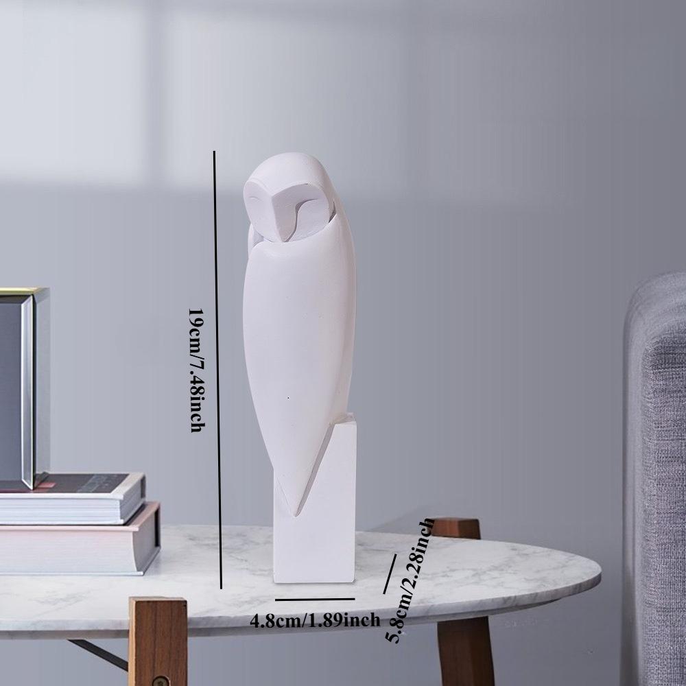 Статуэтка совы Минималистичная статуэтка животного Декор для гостиной, офиса, рабочего стола, Художественные поделки Домашний декор Смола