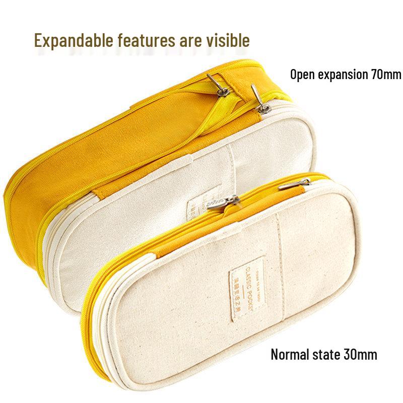 Double-Layer Macaron Pencil Case with Large Capacity and Double Zipper