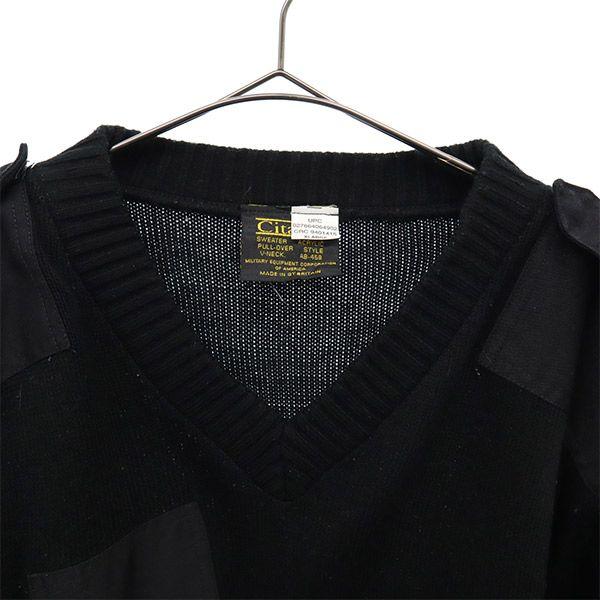 Citadel Made In the UK Long Sleeve V Neck Sweater XLARGE Black Knit Men's Used