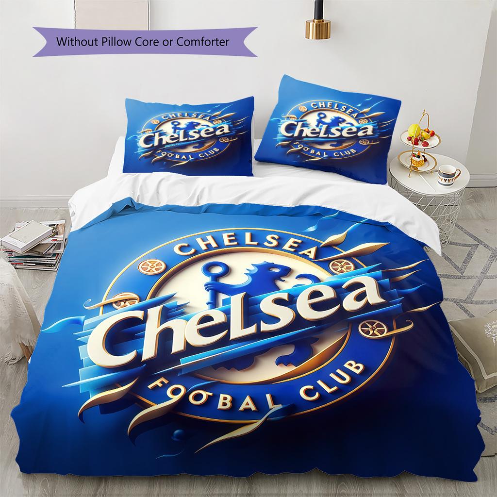 Chelsea logo Pattern Bedding Quilt Set Quilt Cover Pillowcase Home Decoration Birthday Gift (1 * duvet cover + 2 * pillowcase, without core)