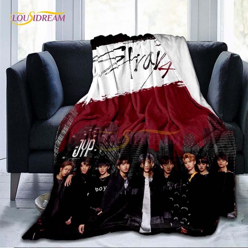 Nieuw Kpop Sterren Stray Kids Plaid Zachte Dekens voor Bedden Bankhoes Winter Beddengoed Queen Size Kamer Decoratie Fans Cadeau Picknick
