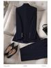 Women's Professional Suit Set: Elegant Spring/Autumn Attire for College Interviews & Hotel Manager Uniform.