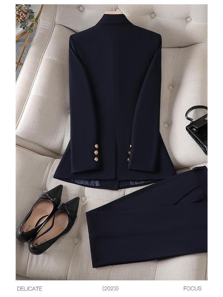 Women's Professional Suit Set: Elegant Spring/Autumn Attire for College Interviews & Hotel Manager Uniform.