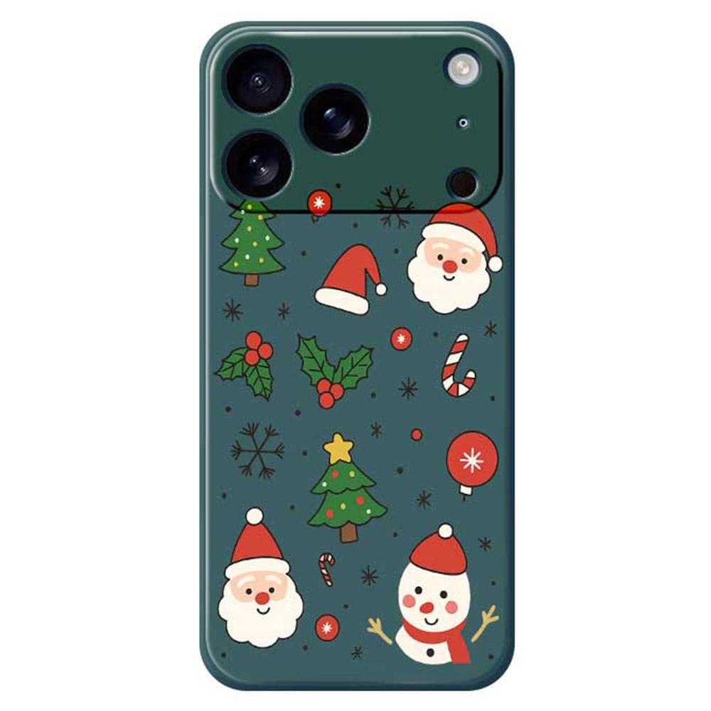 For iPhone 17 Pro Max Case Christmas Theme Pattern Printing Straight Edge TPU Phone Back Cover