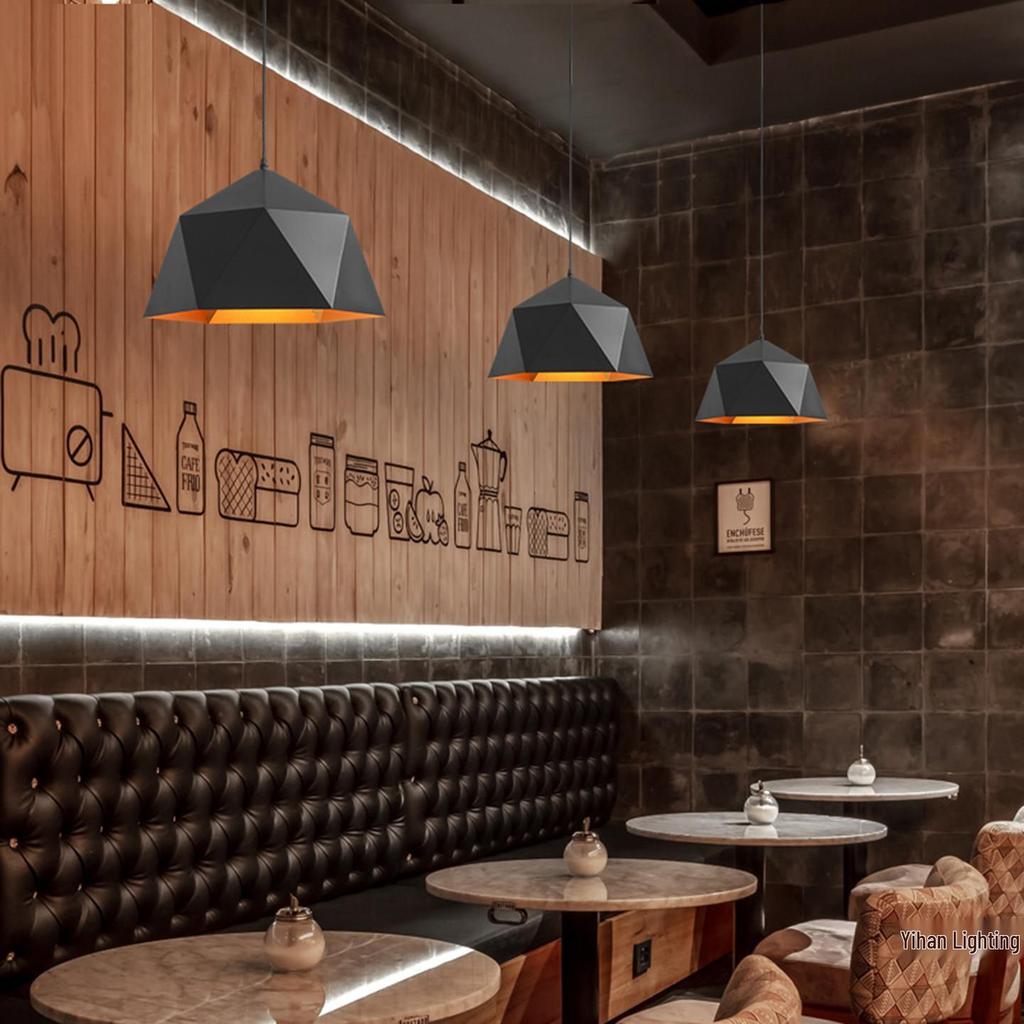 Modern Nordic Single-Head Pendant Light for Hotels, Bars, and Restaurants - Industrial Retro Style Lampshade.