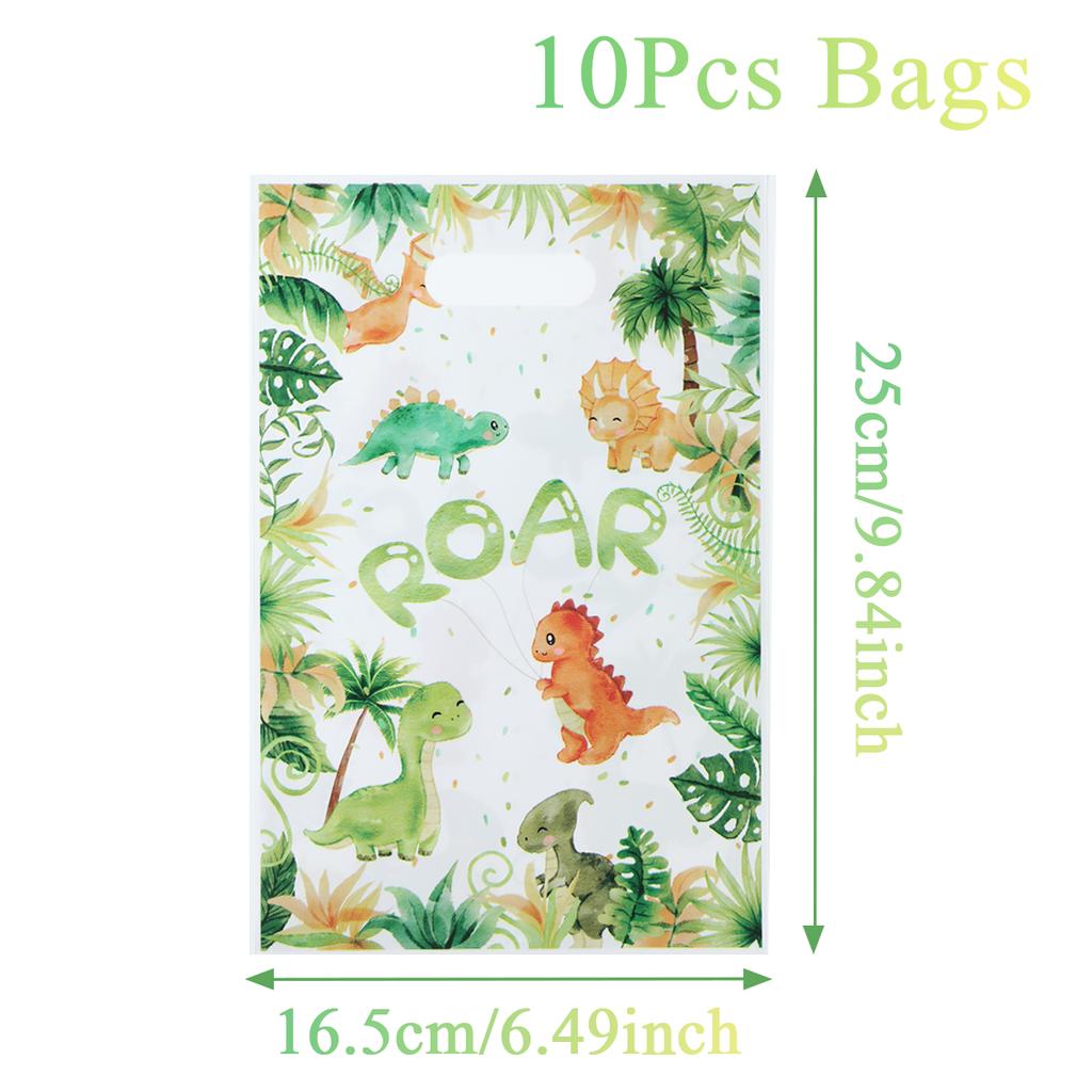 Cartoon Dinosaur Plastic Gift Bag Candy Bag Dinosaur Birthday Party Decor Kids Birthday Party Supplies Favors Baby Shower Decor