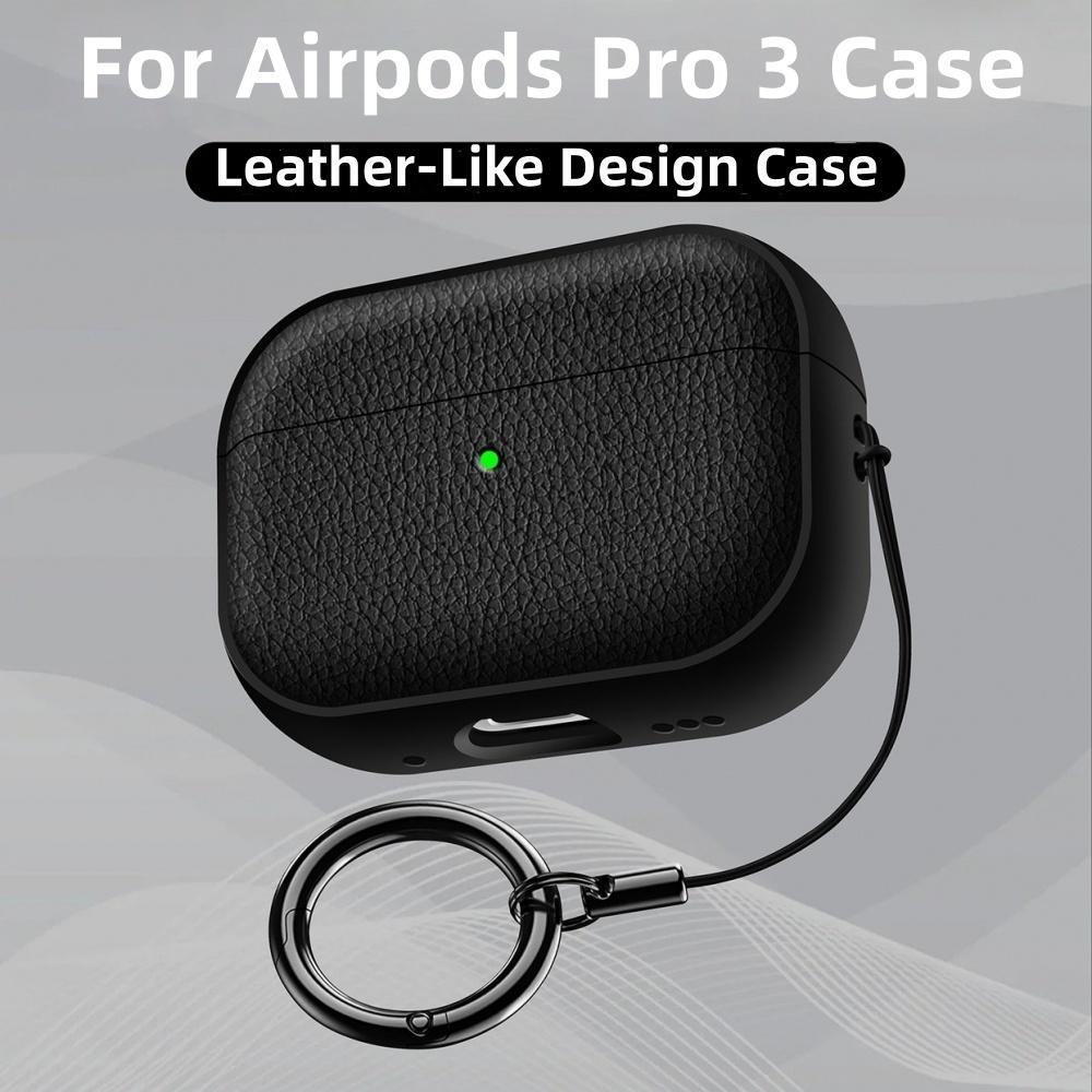 For Airpods Pro 3 Case Soft TPU Leather-Like Design Protective Cover with Lanyard and Cleaner Kit For Apple Latest Airpods Pro 3