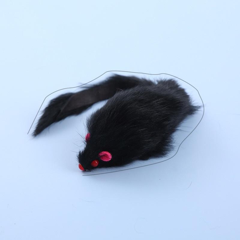 

Plush Toy Pet Mouse Shaped Design Cat For Chewing And Entertainment Biting 17cm чорний