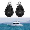 Set of 2 Heavy Pulley Blocks for Marine Use with Enhanced Bearing System