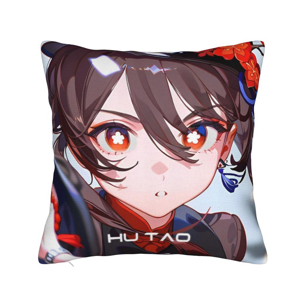 Printing Hu tao genshin impact Pillowcase Polyester Cushion Cover Decorations cute waifu anime Pillow Case Cover Bedroom Zipper