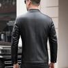 Autumn Genuine Leather Jacket Men's Business Casual Stand Collar Sheepskin Leather Jacket Short Large Size Leather Jacket