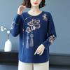Autumn and Winter Women's Crew Neck Printed Sweater High-end Loose Soft Plus-size Sweater
