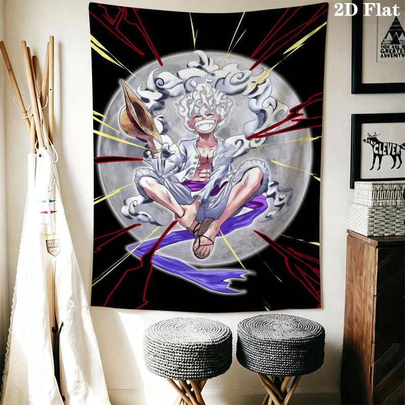 One Piece Gear Wall Tapestry Aesthetic Wall Hanging Printed Fabric Blanket Decorative Tapestries For Bedroom Living Room Home Decor