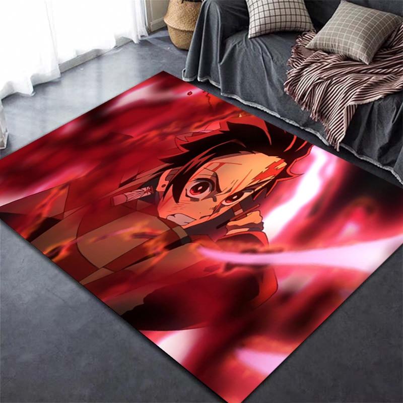 Tapis imprimé en 3D Demon Slayer Kimetsu, dessin animé Devil's Blade, décoration de maison, tapis doux pour chambre à coucher, tapis de jeu pour bébé, pour salon